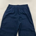 Briggs New York Washed Navy Linen Blend Wide Leg Lounge Pant L Photo 6