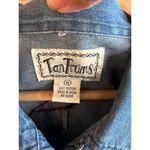Tantrums Womens Shirt Sz XL Blue Denim LS Button Up Embroidered Monkey Boho Photo 4