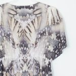 Style & Co Womens Butterfly Sequin Embroidered Babydoll Blouse Size L Boho Photo 5