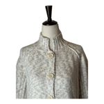Michael Stars Ivory And Tan Heathered Mock Neck Long Line Cardigan Sweater 2 Photo 2