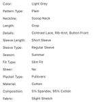 SheIn Lace Trim Button Front Rib Knit Tee Photo 4