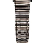Milly  Micro Stripe Mini Mermaid Ribbed Stretch Knit Midi Dress Bodycon NWT Small Photo 2