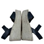 Soludos  “Minorca” Wedge Espadrille Sandals Black Leather Strap Size 9.5 Photo 6