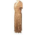 Paige Alayna Snakeskin Print Belted Dress In Bronze Size XL Short Sleeve Chic Photo 4