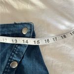 We The Free Free People  Wrap Denim Jean Mini Skirt Size 10 Snap Blue Summer Photo 5