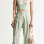 Abercrombie & Fitch Tailored Linen-Blend Wide Leg Trousers Photo 1