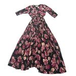 Jaase  Indiana Floral Button Bodice Split Front Maxi Dress S Boho Gypsy Indie Photo 0