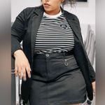 Chic Black Mini Skirt with Ring Zipper Details Size 14 Photo 0