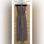 1. State  Womens B/W Strapless Plaid Wide Leg Jumpsuit Size 8 Photo 1