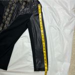 Peter Nygard black faux leather and knit embellished zipper jacket sz S Photo 14