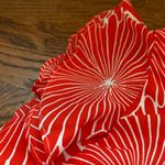 J.Crew  Red Sunburst Floral Chiffon Flutter Sleeve Ruffle Dress Photo 1