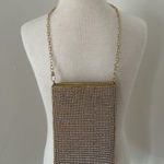 Rectangular Clear Rhinestone Crossbody Evening Bag Gold Photo 1
