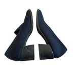 Eileen Fisher  Dern Stretch Knit Pumps Heels Loafers Navy Blue Perforated Size 7 Photo 2