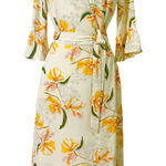 Floral Maxi Dress LIMITE Ivory Yellow Pink Long Sleeve Wrap Style Women's Size 3 Photo 0