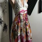 Adrianna Papell Multicolor Floral Halter Dress Photo 0