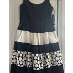 Julian Taylor New York Women's Black & White Stripe Polka Dot Sundress Sz 12 Photo 0