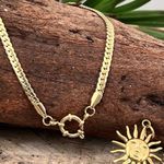 18K Gold Plate Snake Necklace Charm Pendant Holder Stainless Steel Unisex Photo 1