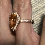 Kay Jewelers Citron Rose Gold 5 Carat Ring Rose Gold 925 With Diamonds Around Ring Size 5 Photo 7