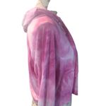Tie Dye Crop Hoodie Pink and White Small Photo 10