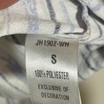 THML Women’s White Striped Tank Top with Colorful Embroidery Preppy Bohemian SzS Photo 3