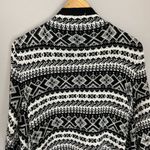 Carolyn Taylor  Cardigan Sweater Open Front Waterfall Black‎ White Women Sz Large Photo 14