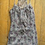 Decree Degree Purple Floral Ruffle Lace Trim V Neck Tank Top Medium Photo 0