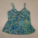 Lands' End  Size 6 Blue Green Paisley Tankini Top Photo 0