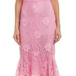 Shoshanna  Pink Lace Fit n Flare Midi Dress Size 12 Cocktail Party Designer $550 Photo 0