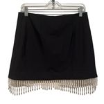 House of Harlow 1960 BLACK STRETCHY BEADED FRINGED SKIRT 6 Photo 1