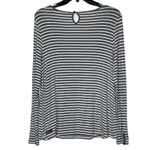 Matilda Jane T-Shirt Size Small Gray White Striped Stretch Blend Womens LS Photo 7