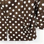 Susan Graver  Large Jacket Brown White Polka Dot Blazer Yellow Lined‎ Ruched 1198 Photo 7