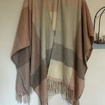 Woolrich  Pink Plaid Fringe Cape One Size Fits Most Photo 0