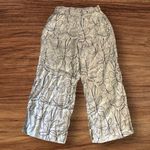 Cynthia Rowley Size S Linen Wide Leg Pants Leaf Print Botanical Pockets Photo 0