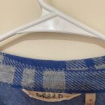 Soft Surroundings  Blue and Gray Plaid Quarter Zip Long Sleeve Sweater Photo 2