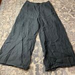 Tahari Wide Leg Linen Pants Womens Medium Charcoal Boho Coastal Relaxed Photo 0
