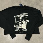 Brandy Melville black electric circus graphic cropped long sleeve Photo 0