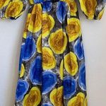 Mangishi Doll Zahara Maxi Dress in Yellow Swirl Blue Size 10 Photo 0