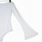 NWT Off Shoulder Bell Sleeve Bodysuit Womens L White Going Out Clubwear Chic Photo 4