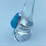Marine Blue Aura Druzy Sterling Silver Ring Jewelry Size 9 Blue Photo 2