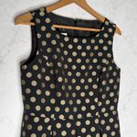 Talbots black pleated fit and flare dress with gold polka dots Photo 5