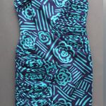 BCBGeneration strapless blue satin mini formal dress. Size 6 Photo 0