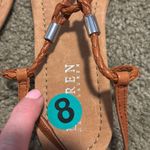 Ralph Lauren Caramel Leather upper Braided Sandals Tan Size 8 Photo 2