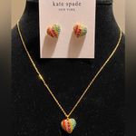 Kate Spade On the Dot Rainbow earring & necklace set. Heart shaped pave CZ new Photo 1