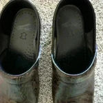 Dansko  Paisley Engraved Brown Leather Clogs Photo 5