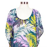 Palisades Beach Club Womens Tropical Green Printed Pullover Swim Cover Photo 1