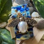 Amrita Singh  Open Resin Bee Pearl Cuff Photo 0