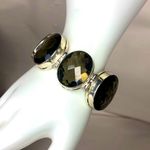 Ross Simons Sterling Silver Oval Faceted Smoky Topaz Toggle Bracelet Photo 0