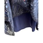 Navy Blue Swirled Pattern Sequined Swing Dress Size Small Photo 3