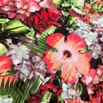 Jack Vintage Hawaiian Hibiscus Cutout Fit and Flare Dress Size 2 Red Black Green Photo 2