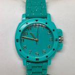 Target women watch quartz analog plastic 36mm green tone silicone band running Photo 0